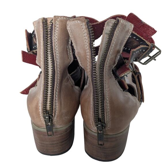 FREEBIRD by Steven Belgium taupe leather Western Ankle boots booties 11 - Picture 11 of 14